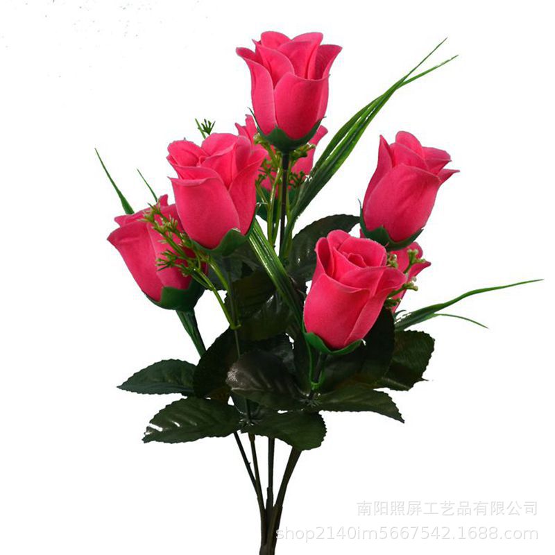 仿真花/手工编织仿玫瑰花/串花藤吊/礼品仿真花/针织立体玫瑰细节图