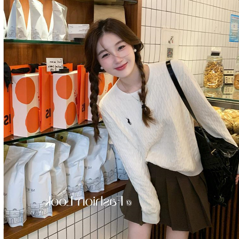 软糯毛衣女秋冬慵懒高级感2025新款麻花针织衫内搭打底上衣产品图