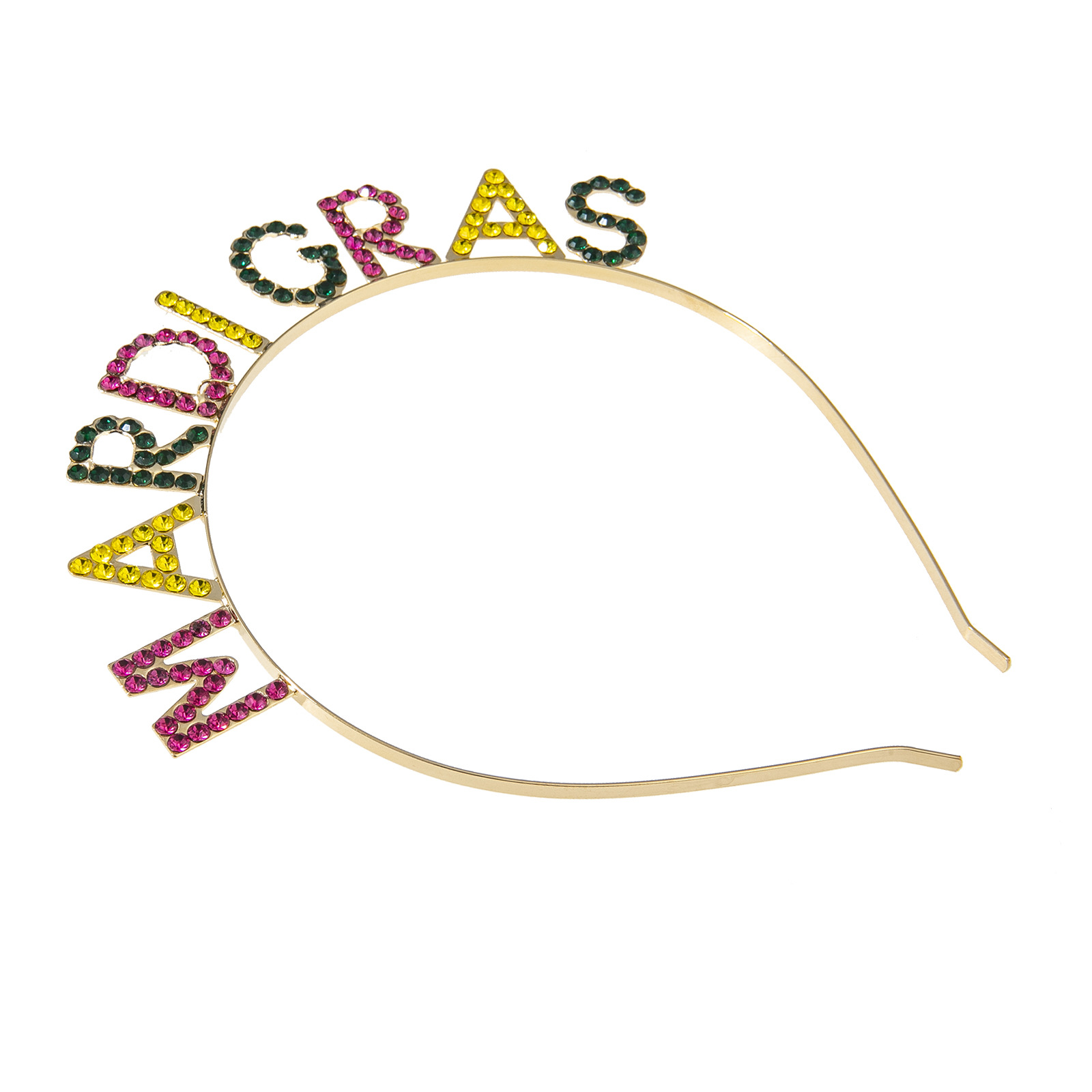 New cross-border carnival MARDIGRAS water diamond letter headband from Europe and America, Fat Beauty Tuesday headband Specification image