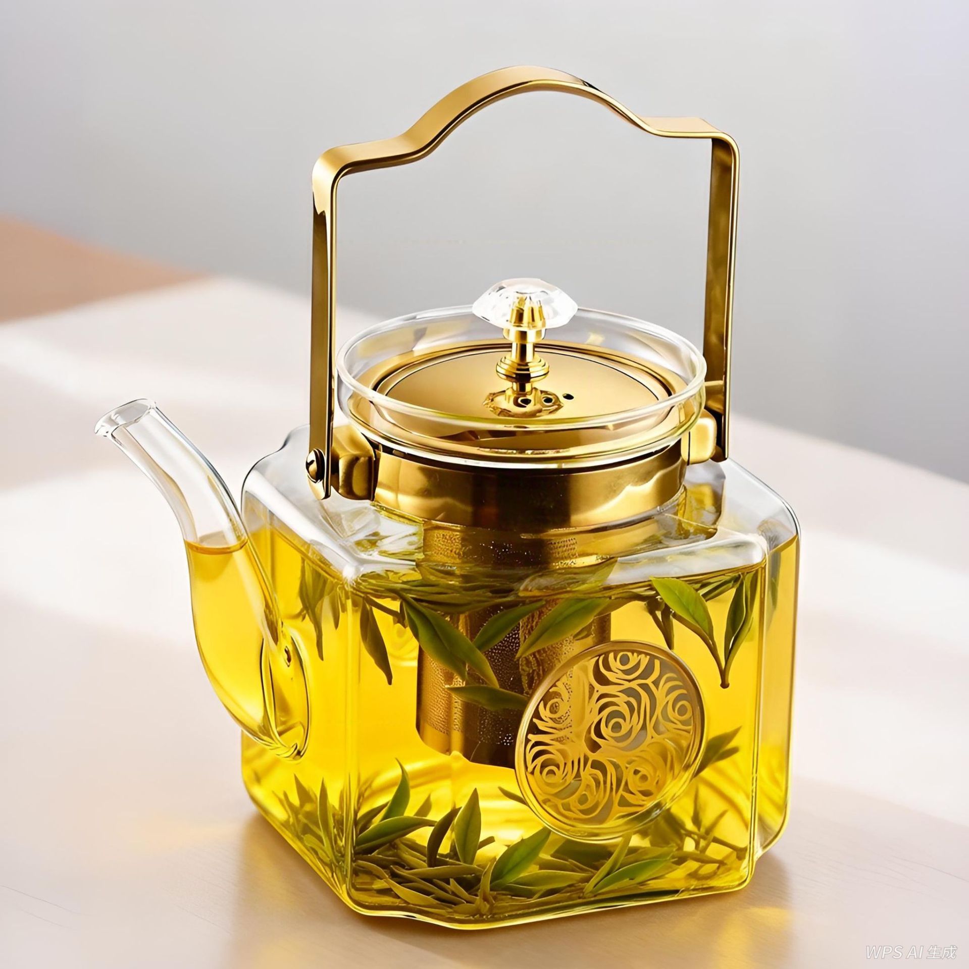 玻璃泡茶壶/煮茶/烧茶壶/玻璃煮茶器/竹编热水壶产品图