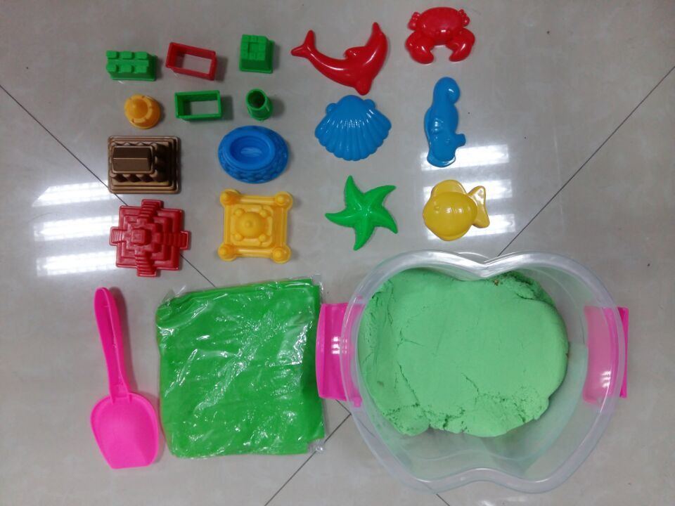 厂家直供太空收纳盒儿童益智DIY太空沙魔力沙可带回家玩的火星沙白底实物图