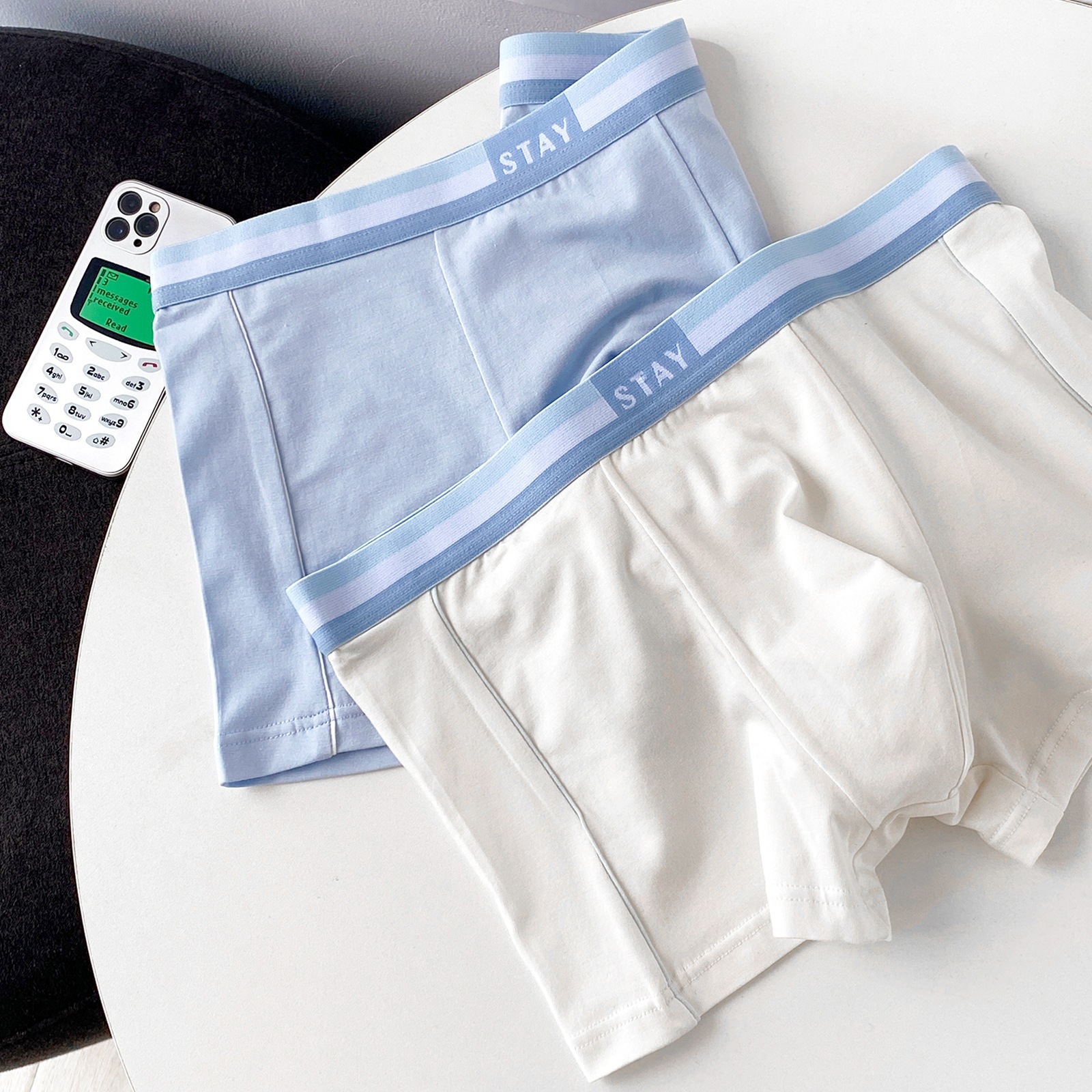 奶油新款莫代尔纯色无痕男士内裤多色中腰透气四角裤平角裤男批发