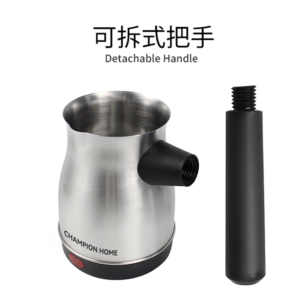 Factory direct sales of 0.8L split stainless steel electric coffee pot from Turkey, Middle East, customized with anti-dry-burning and anti-overflow functions Specification image