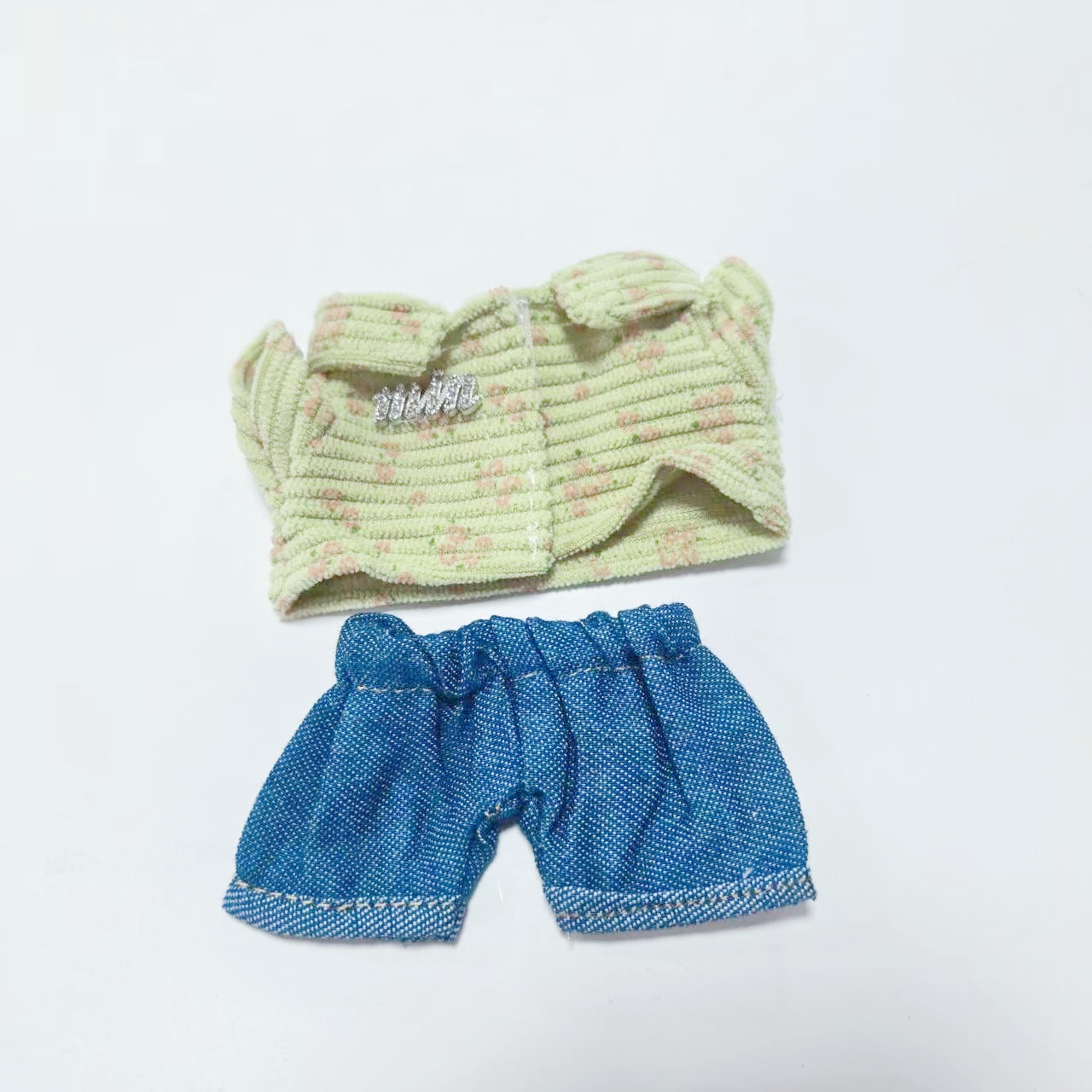 17CM牛仔布衬衫裤子外套套装公仔换装衣服娃衣