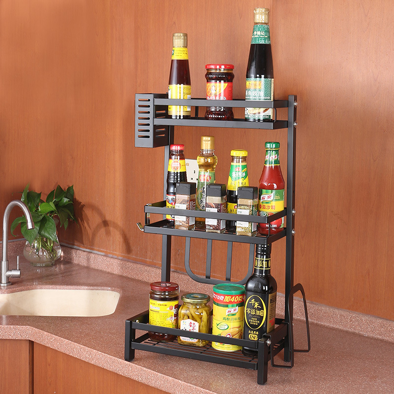 家用调料架 不锈钢调料架 三层调料架 厨房置物架 厨房用品调料架