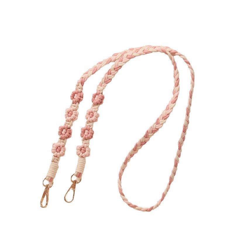 Bohemian woven flower phone lanyard, Daisy diagonal cross neck phone chain, camera strap modified bag strap Item Picture