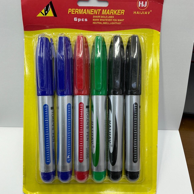 HJ2004haijiav卡装4支6支记号笔大头笔大容量超实用4色记号笔