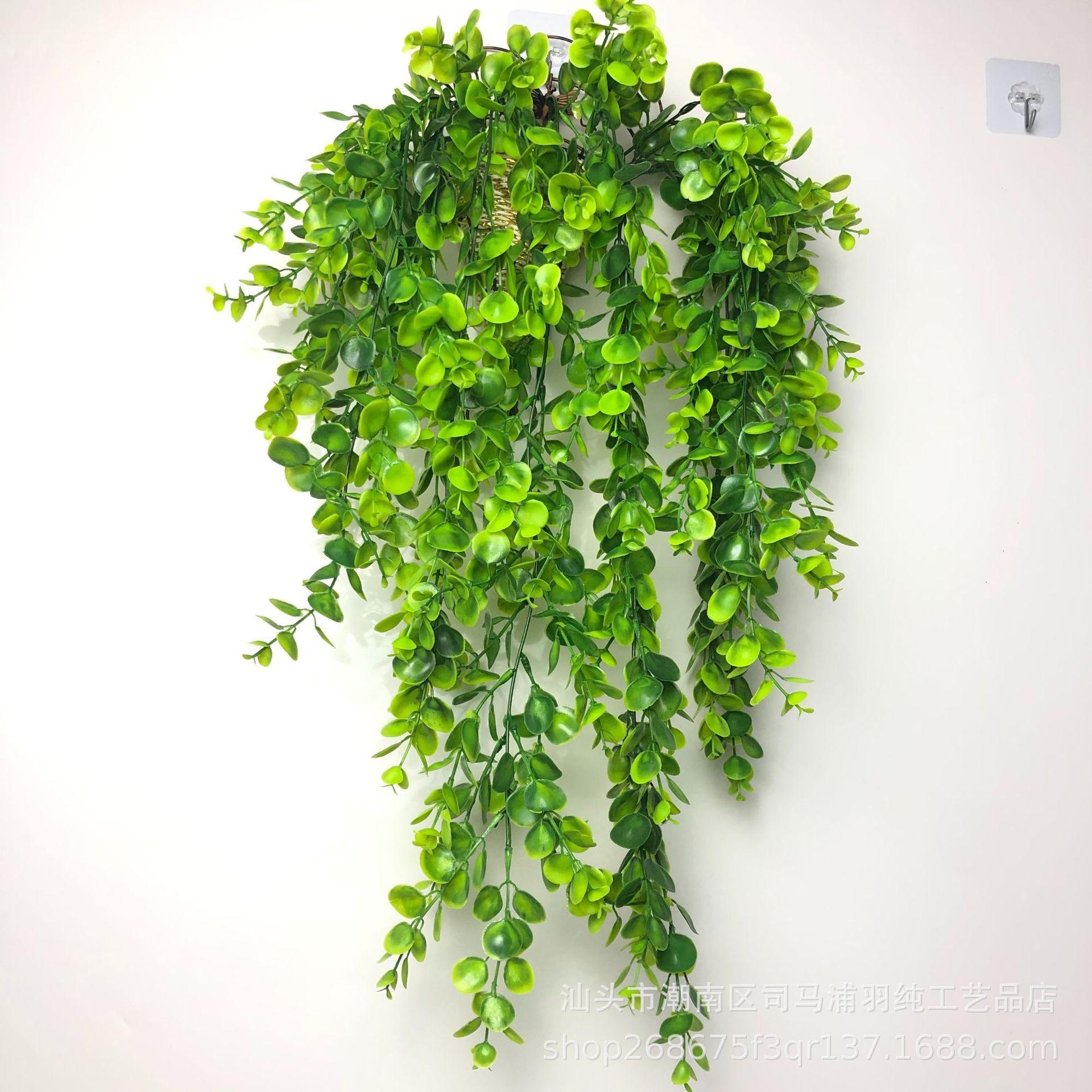 仿真 绿植跨境人造藤条 尤加利壁挂假悬挂植物藤蔓家居户外装饰花