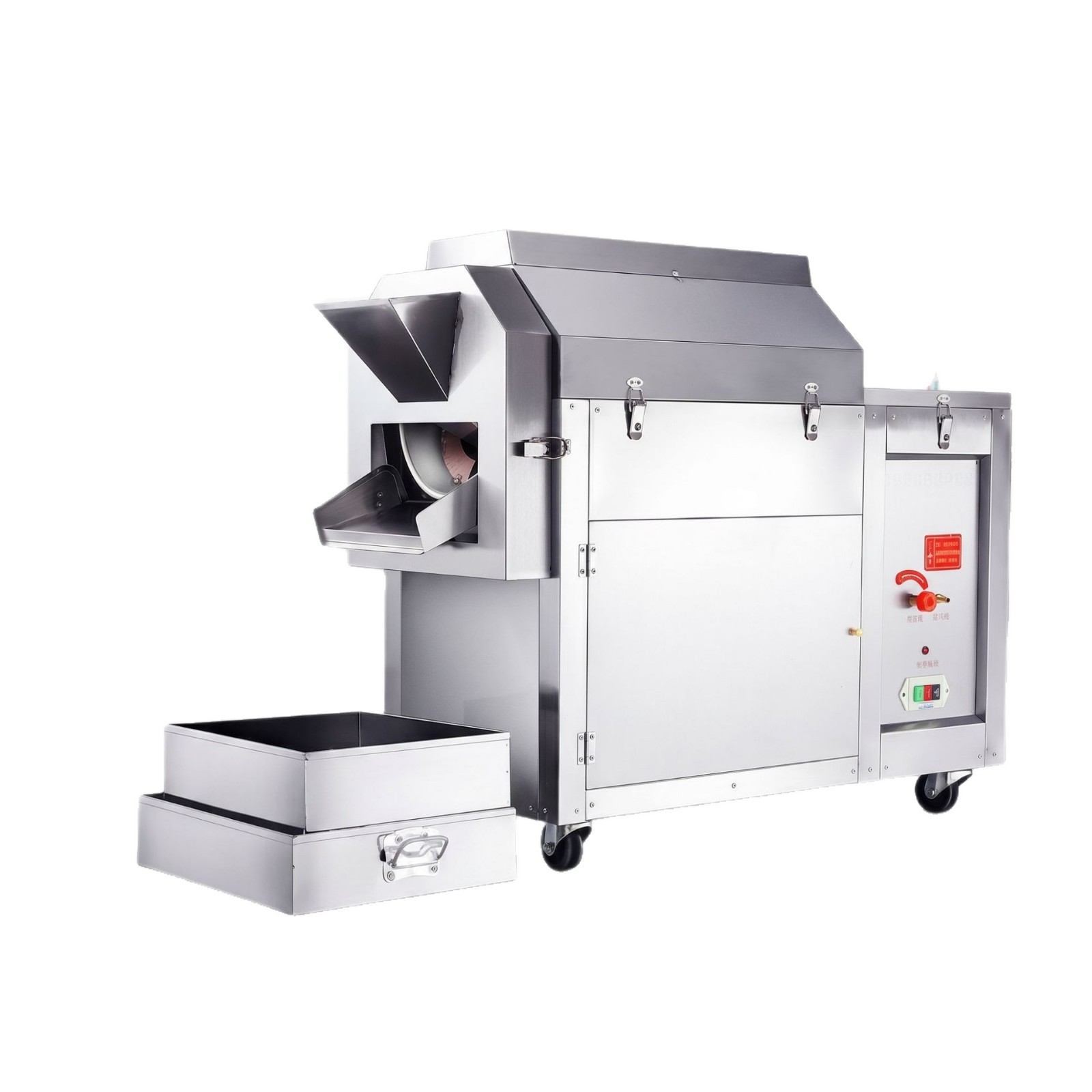 Commercial mobile roller multi-functional nut roasting machine, fully automatic gas-fired electric heating stir-frying machine, and street chestnut roasting machine Item Picture