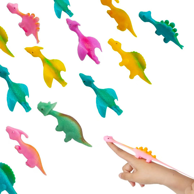 跨境打靶手指恐龙tpr创意益智趣味整蛊解压发泄弹射恐龙减压