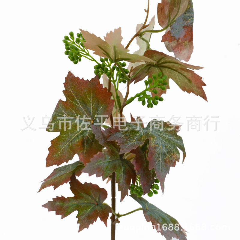 Artificial plant grape leaves, high-end photography props, decorations, flower walls, flower art bonsai, Christmas design materials Specification image