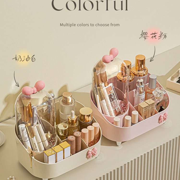 Cosmetic storage box, home dressing table, modern light luxury style, large-capacity skin care product storage, multi-functional compartments Application Scenario