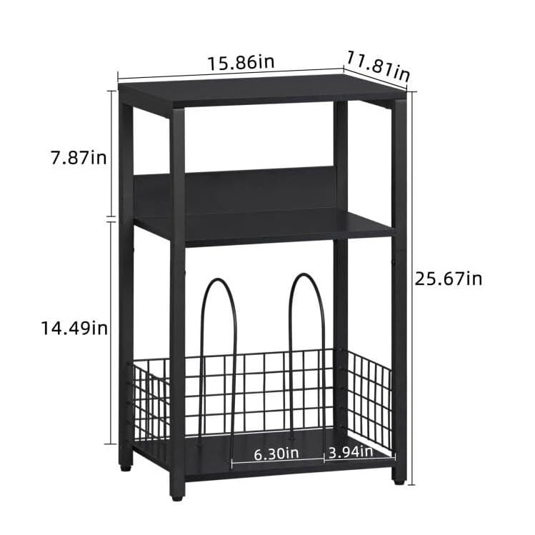 Amazon cross-border e-commerce bedroom and living room multi-layer storage rack, wooden 3-layer sofa, bedside table with storage Specification image
