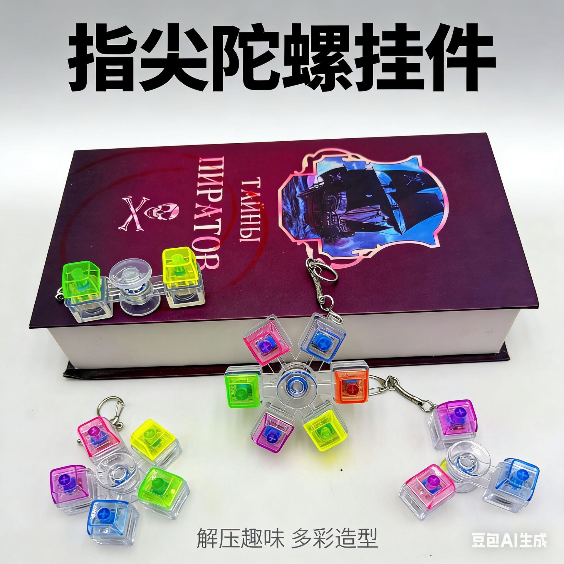 跨境按键陀螺键减压按键机械轴玩具创意按键发光电子键盘