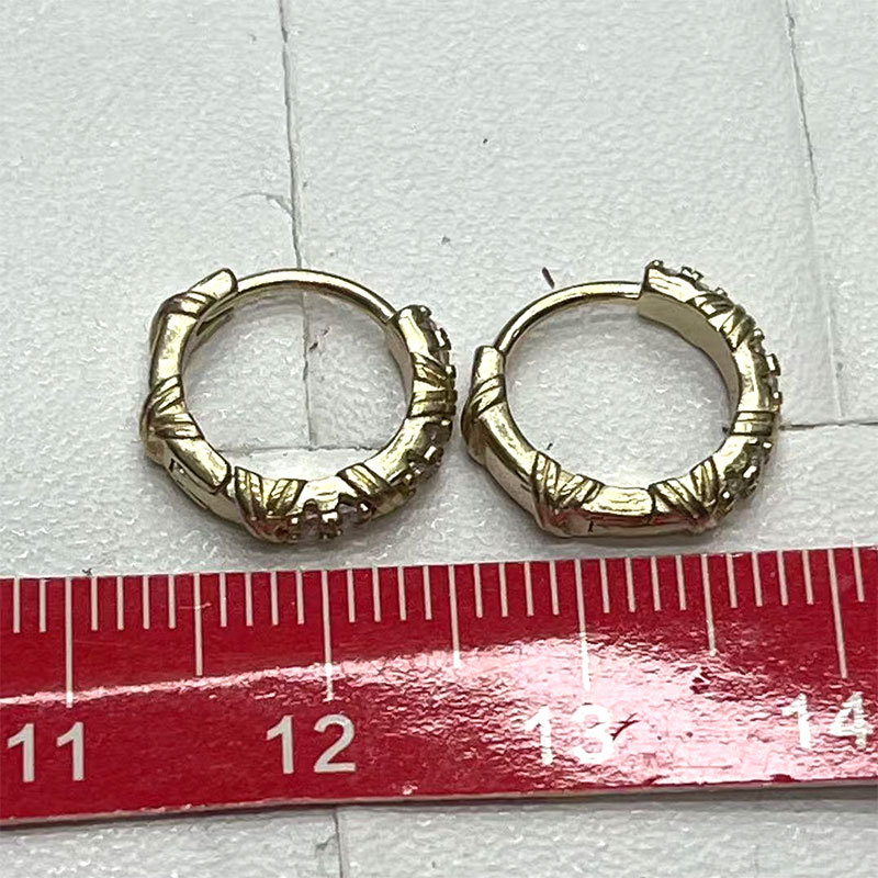 Cross-border bestsellers, Instagram-style earrings, versatile, simple and fashionable, golden earrings, round gold-plated earrings Item Picture