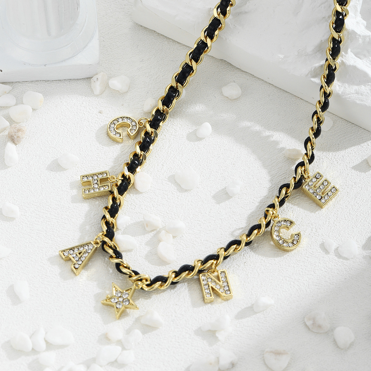 项链/不锈钢项链/珍珠项链/首饰/水钻瓜链项链产品图