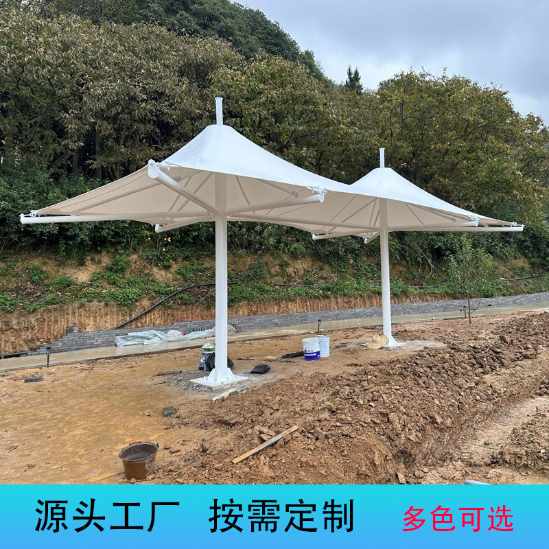 星辰工厂批发户外拉膜遮阳伞公园景观膜结构六边形大型室外抗风雨棚定制厂