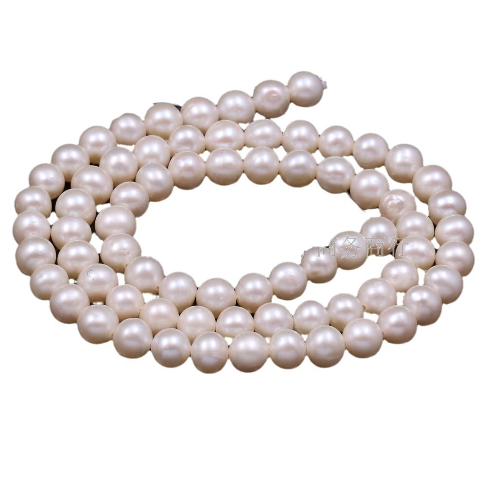Exquisite natural freshwater pearls, round pearl beads, DIY jewelry accessories, loose beads factory wholesale 6-7mm Item Picture