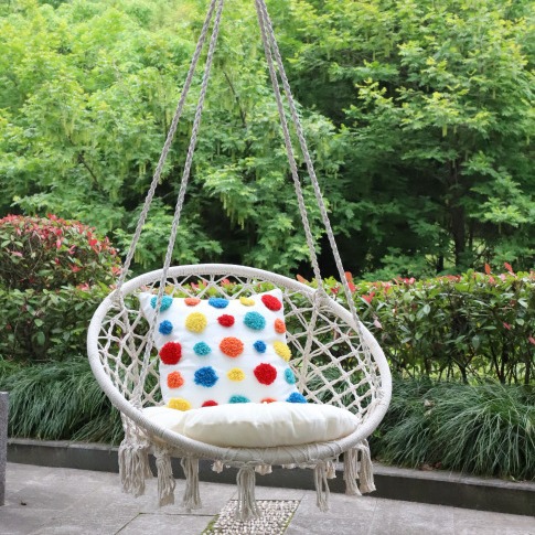 Wholesale of Sanjia hand-woven courtyard swing cradle, leisure indoor hanging basket chair, European-style outdoor camping hammock