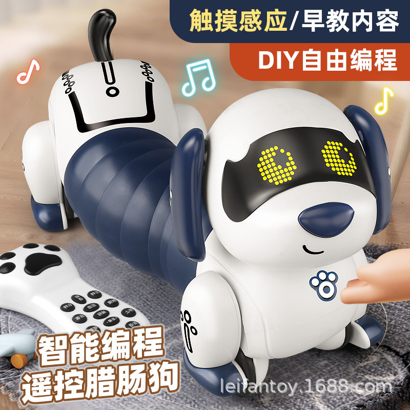 Intelligent programming Dachshund touch interaction, singing, dancing, storytelling, learning English, children's electronic pet toy details Picture