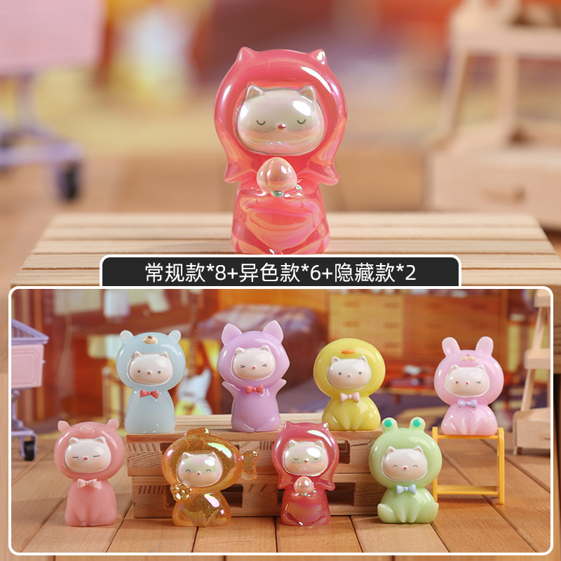 Creative and cute two-cartoon desktop ornaments for my cat, birthday gifts, blind boxes, figurines wholesale, healing and adorable beads