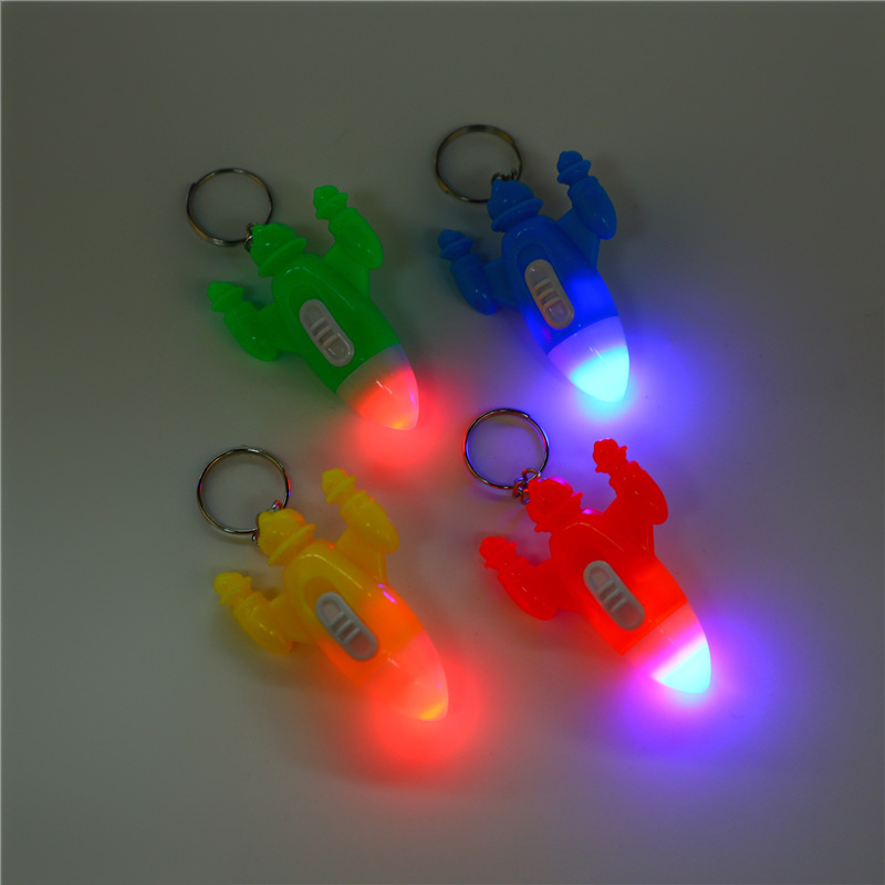 Wholesale of plastic small flashlights, wall-mounted luminous lamps, colorful spaceship keychains, led lights, flashlights and luminous gifts Application Scenario