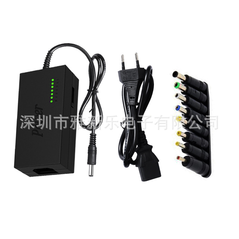 12-24V adjustable notebook multi-functional power supply 96W 12-24v adjustable voltage seven-level power supply straight head details Picture