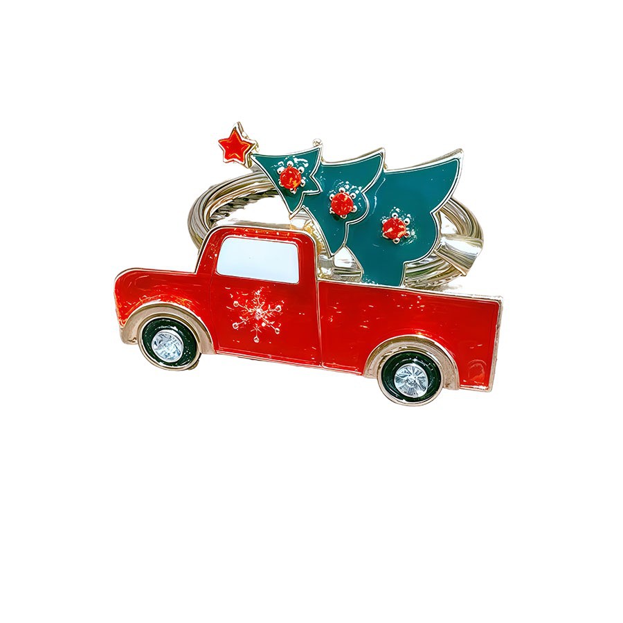 圣诞跨境餐巾环圣诞树汽车镶钻扣节日聚会酒店餐桌家居装饰圈白底实物图