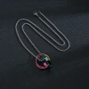 Wholesale of new three-piece sets of colorful titanium steel necklaces from the source factory of popular cross-border sources in Europe and America Specification image