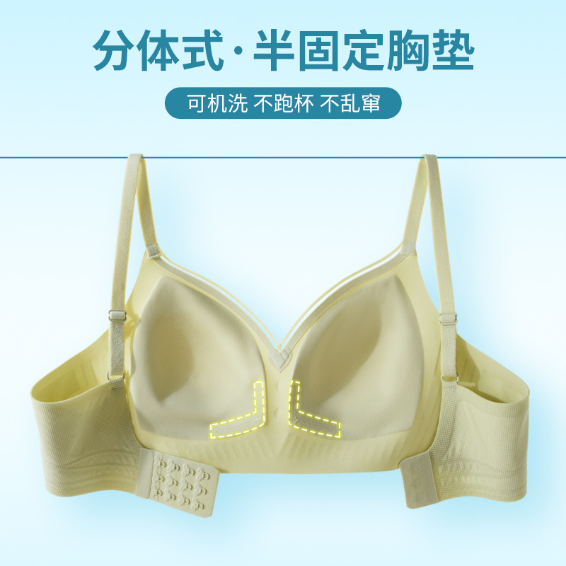 Supporting the release of latex breathable and beautiful back without steel rims, the upper support gathers together for comfort, the technological cartilage scarless bra Specification image