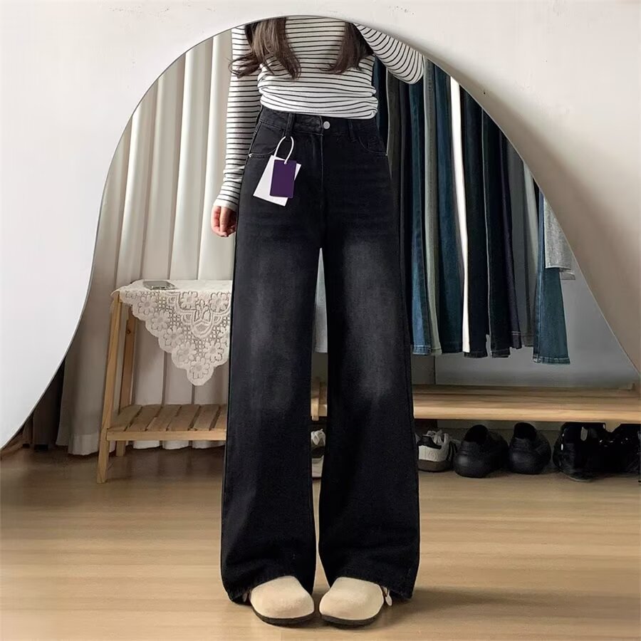 牛仔裤/带钻牛仔裤/牛仔裤阔腿/库存/牛仔短裤女产品图