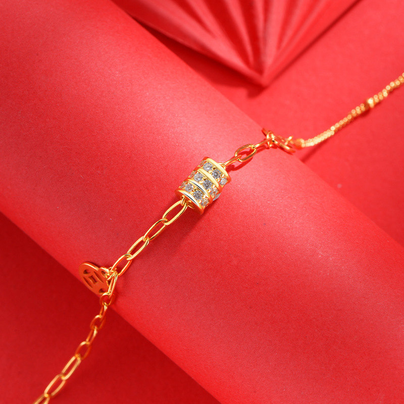 s925 Silver Waist Copper Coin bracelet for women, fashionable and elegant Chinese style, versatile, best friend wrist and jewelry, one-piece consignment Application Scenario