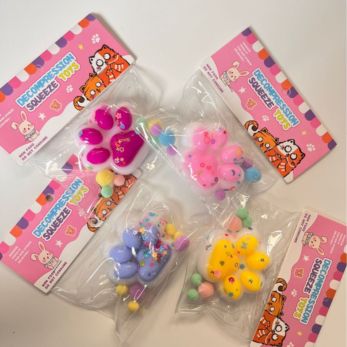 A cute cartoon toy with plush cat PAWS and a muddy feel, an educational puzzle Specification image