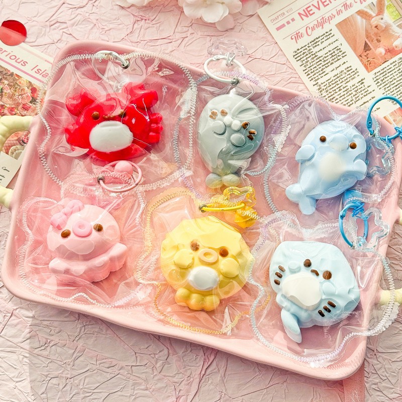 手工食品级硅胶海洋动物缝线包装解压玩具捏捏乐减压玩具解压神器