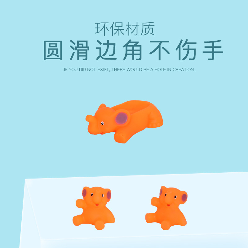 Fun 3c Set: Little Elephant Kneading, Water Play Toy, Cartoon Orange Elephant, Baby Bath Toy Kneading Fun Specification image