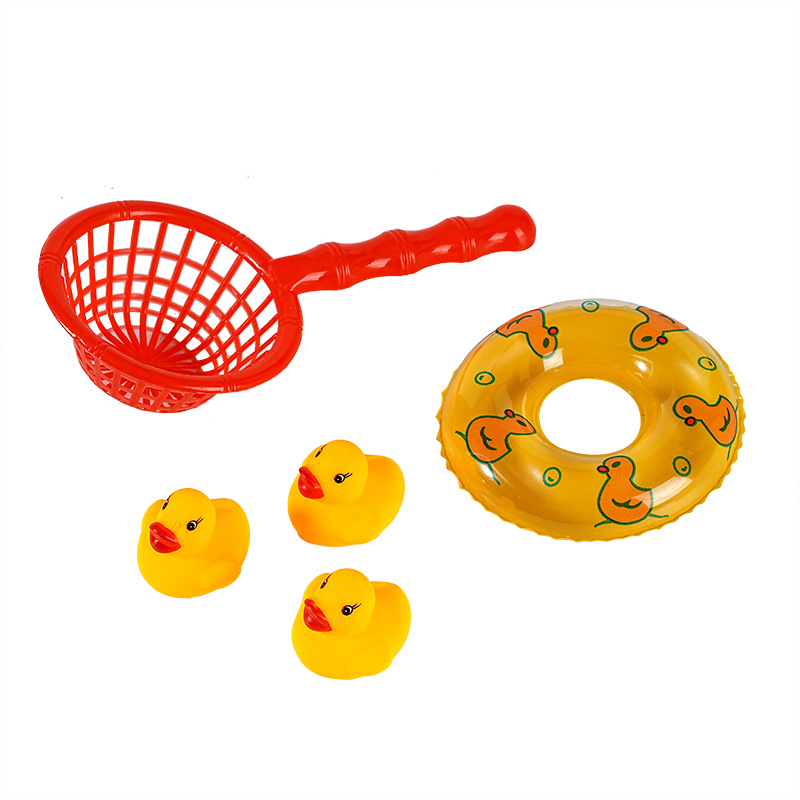 Fun water play toy set: Swimming rings, duck nets, luminous water guns, water supplies, children's toys Item Picture