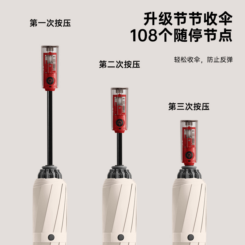 10骨全自动节节收机械反向男折叠雨伞安全防回弹防爆加固抗风大号