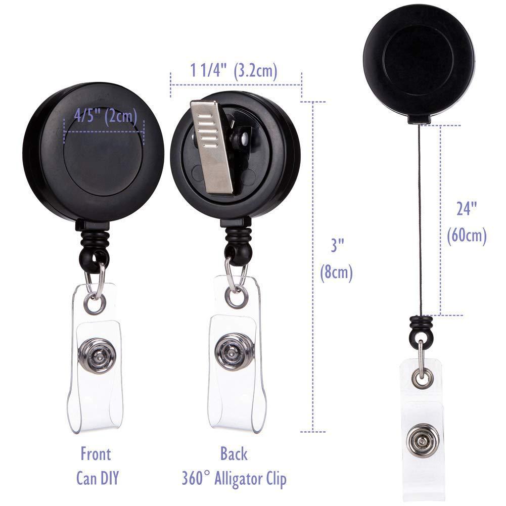 Amazon's best-selling 360-degree rotating telescopic pull-up buckle, alligator clip leather strip buckle, 3.2cm certificate tag hanging telescopic buckle details Picture