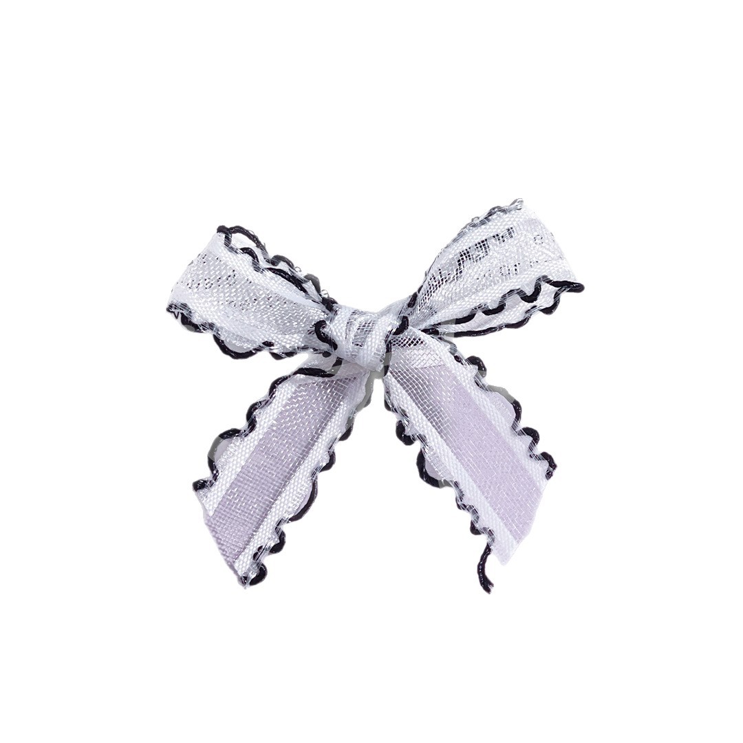 Double-stripe hooked wavy edge hand-tied bow fabric accessories, clothing, shoes, hats, socks and accessories DIY handmade materials Item Picture