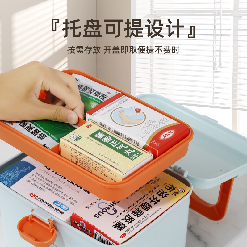 Household medicine box, family-sized small medicine box for storage, portable multi-layer children's first aid small medicine box, wholesale of household medicine boxes details Picture