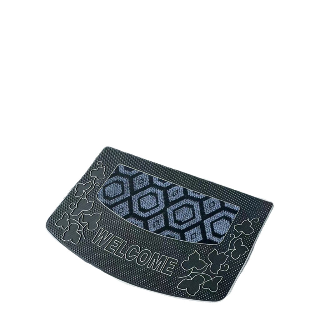 Black rubber and plastic anti-slip MATS, aluminum film injection molded MATS, popular European-style welcome MATS, machine-pressed MATS, door mud scraping MATS Item Picture