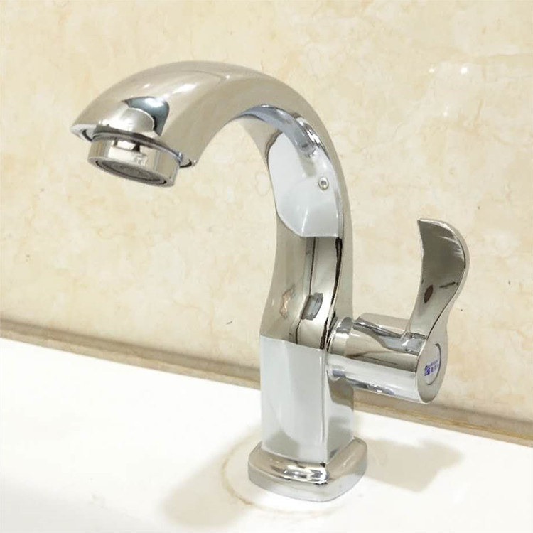 Fontanería hardware quick open single cold moon curved lavabo grifo aleación de zinc lavabo lavabo grifo venta al por mayor Specification image
