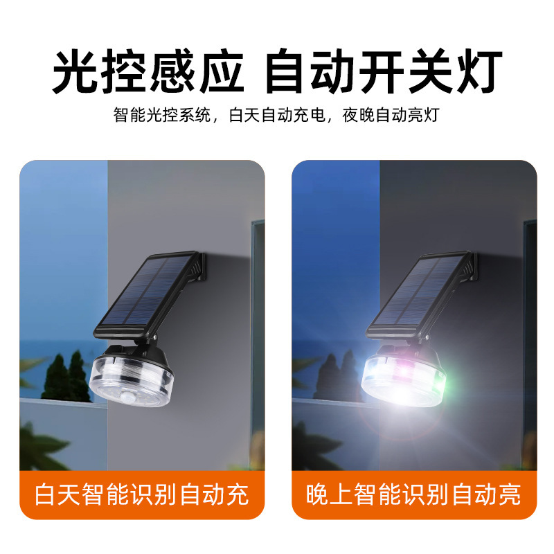 Cross-border new outdoor solar-powered sensor pull wire wall lamp simulation monitoring, no need for charging, large-capacity garden lamp Specification image