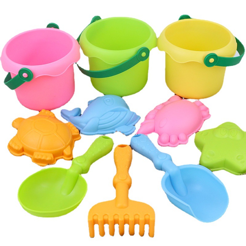 儿童玩具软胶沙滩玩具套装海边玩沙玩具幼儿园小礼物地摊市场批发白底实物图