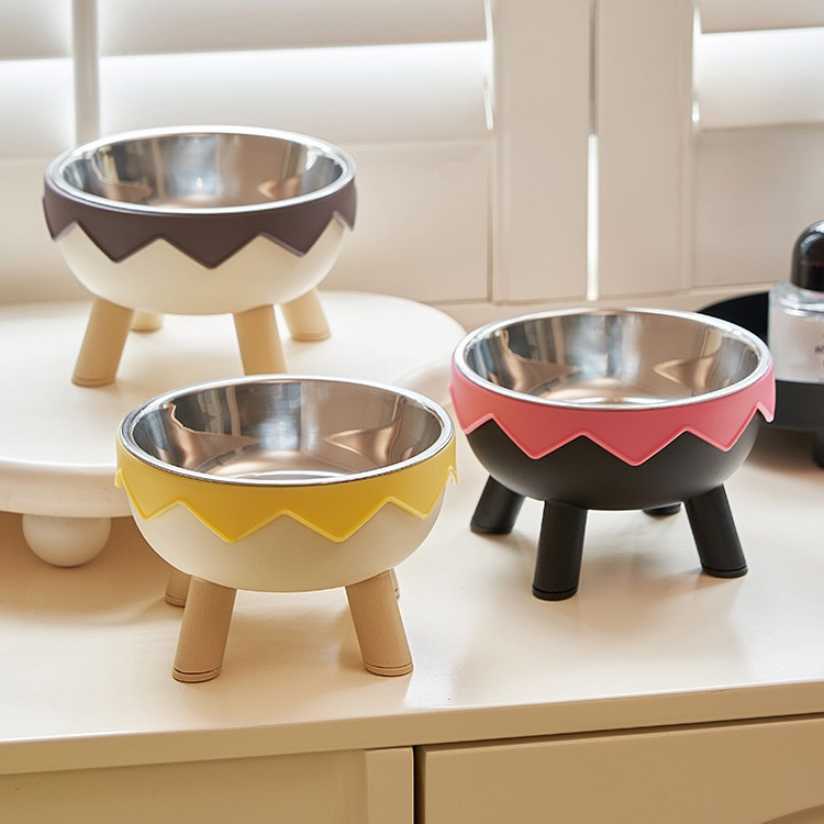 Pet bowl, high-legged cat bowl, dog bowl, cat food bowl, dog bowl, rice bowl, water bowl, cat single bowl, stainless steel bowl for protecting the cervical vertebrae details Picture