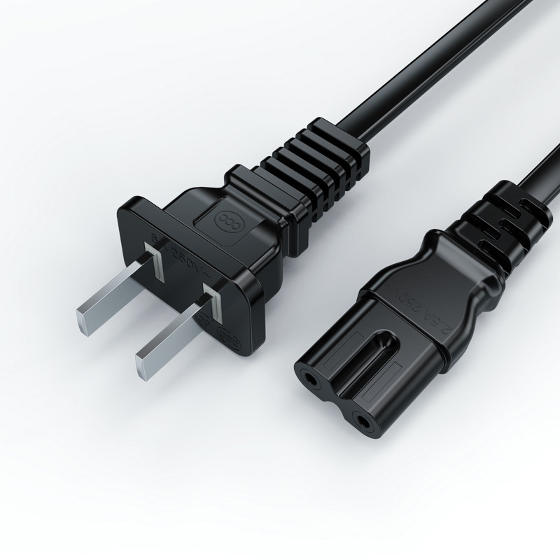 现货国标3C两插八字8字电源线雅格久量led小台灯电视音响充电器线产品图