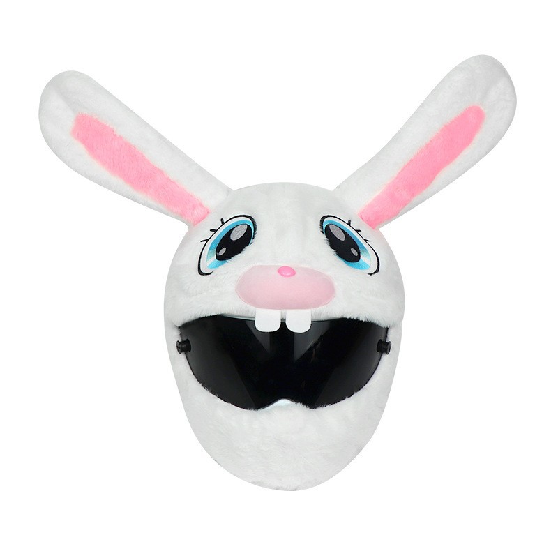 Plush helmet cover, motorcycle cover, cartoon head cover, windproof protective cover, Christmas cap, versatile solid color Item Picture