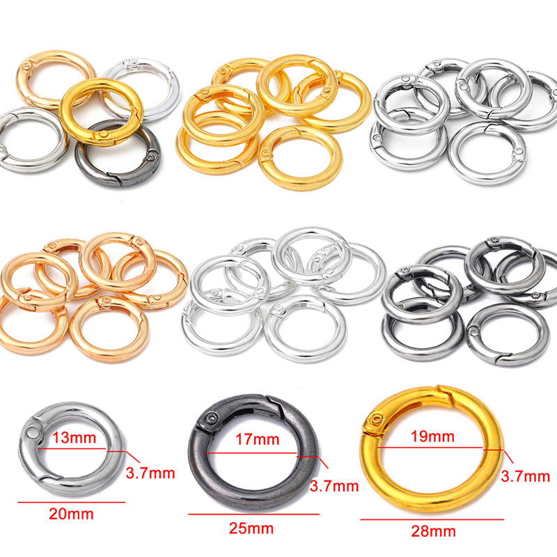5 piezas de carga alloy aperturas spring loop hebillas redondas diy casero cadena de teléfono accesorios juntas hebillas de conexión llavero material Application Scenario