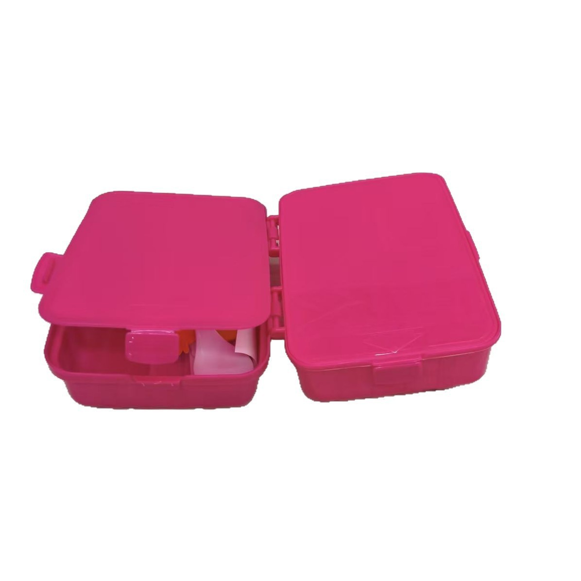 Square plastic lunch box, office worker lunch box, portable new product, cross-border simple lunch box Specification image