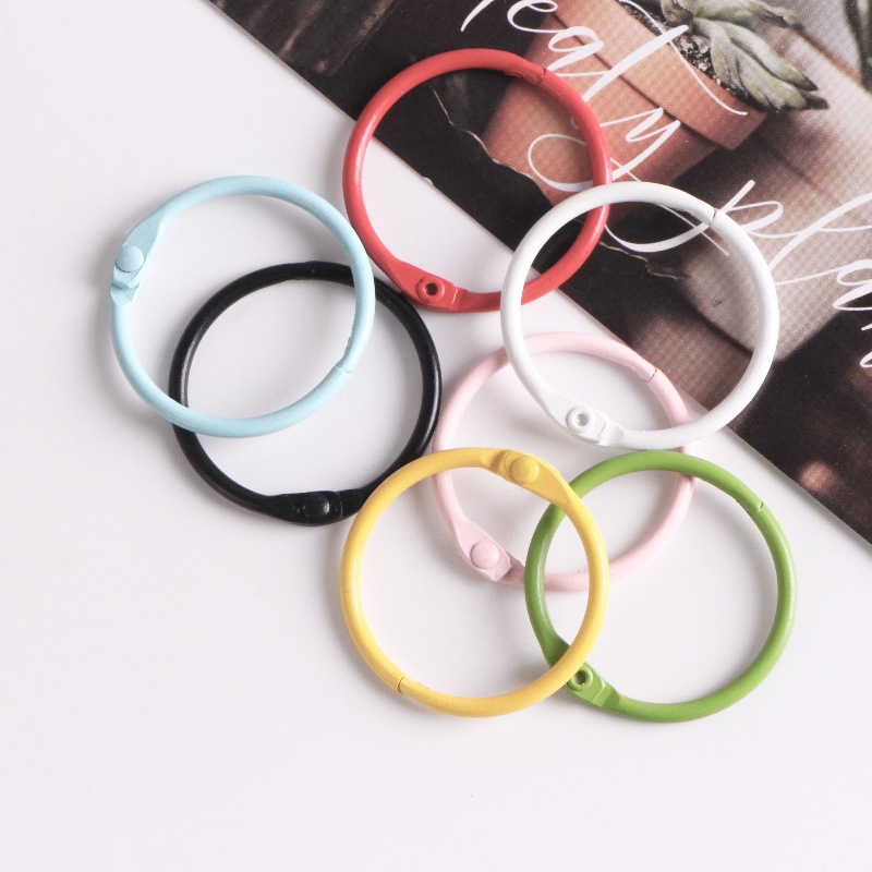 Colorful loose-leaf ring, binding ring, candy-colored alloy key ring, book ring, activity card ring, doll hanging ring Specification image
